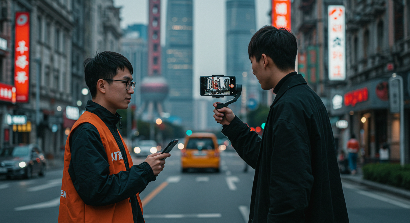 Молодые предприниматели анализируют данные Weibo на больших экранах в офисе