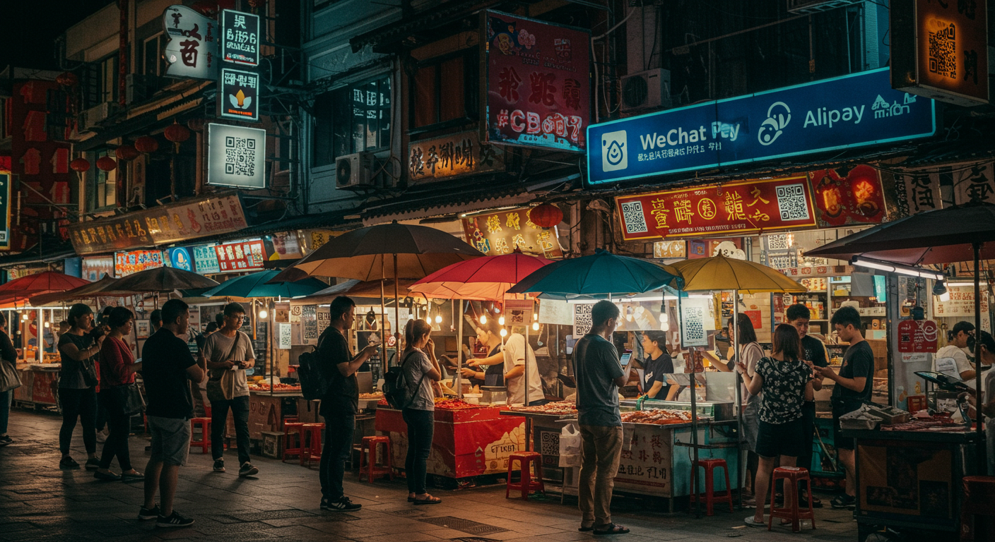 Современный офис в Китае с использованием Alipay и WeChat Pay на смартфонах