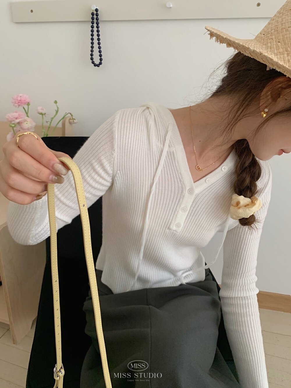 MISS STUDIO春季韩版连帽针织小衫女装2173 оптом из Китая