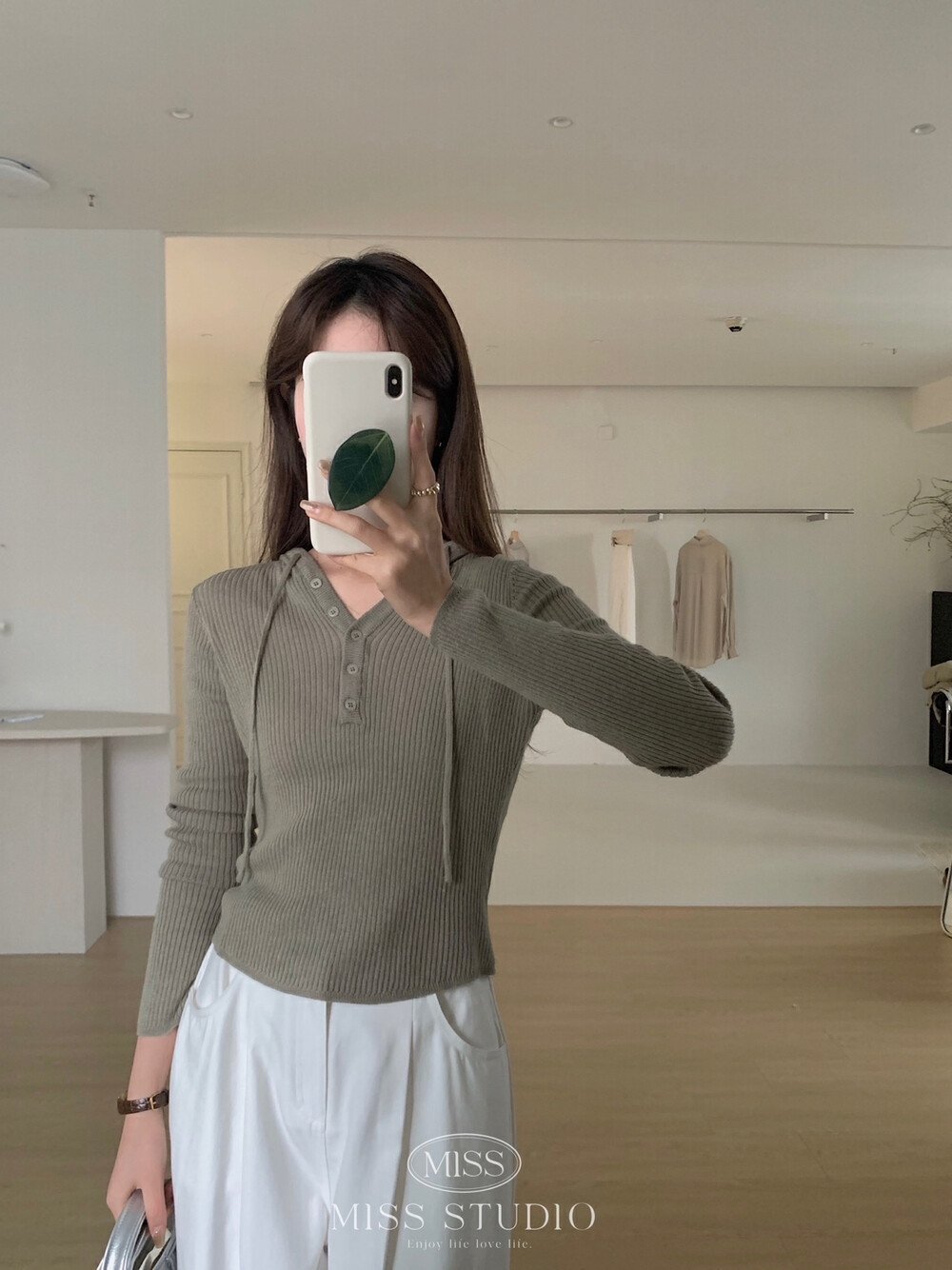 MISS STUDIO春季韩版连帽针织小衫女装2173 оптом из Китая