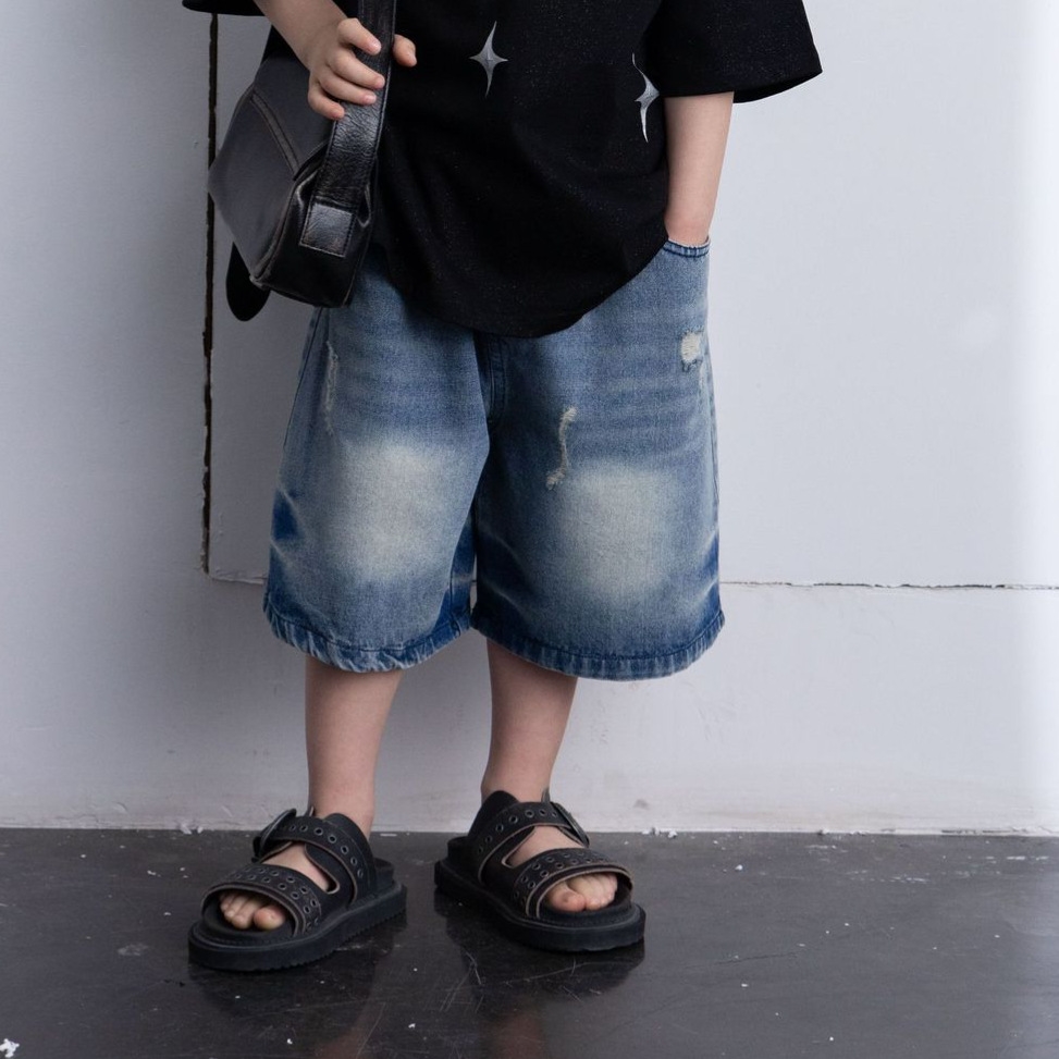 Детские шорты 2024 лето новые мужские джинсовые шорты корейского стиля оптом из Китая