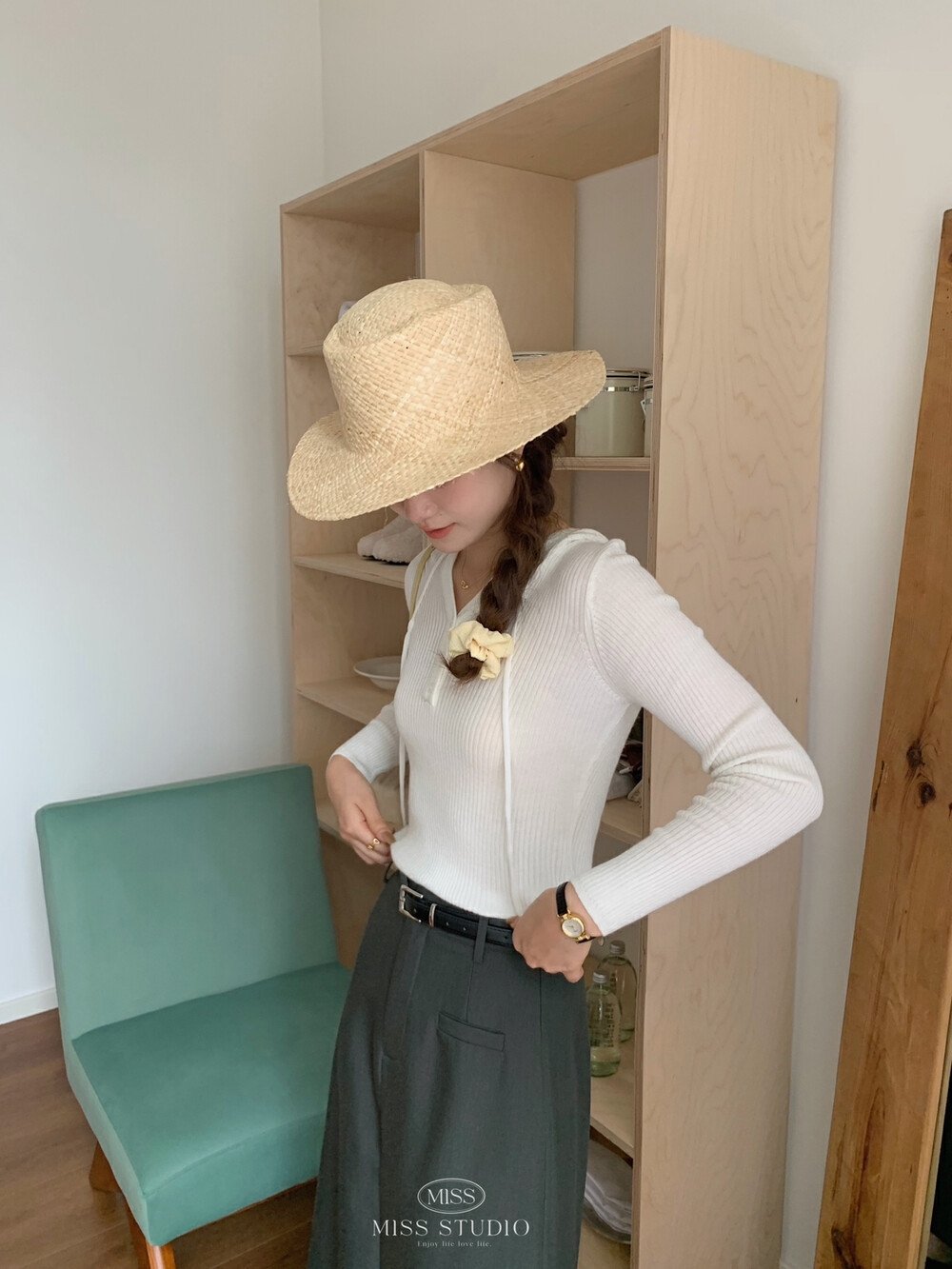 MISS STUDIO春季韩版连帽针织小衫女装2173 оптом из Китая