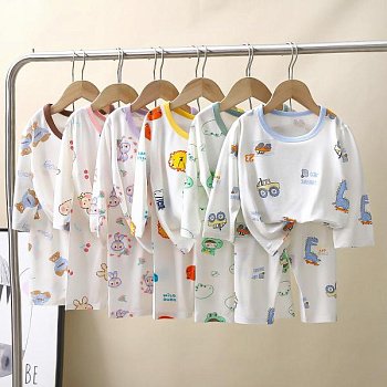 Детская пижама с длинным рукавом из модального бамбука фото