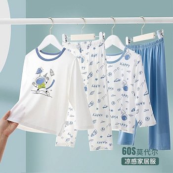 Детский пижамный комплект для мальчиков весна-осень фотография