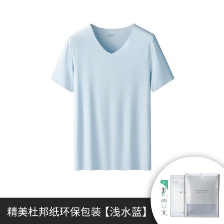 80S高支莫代尔无痕随意裁V领短袖 фотография