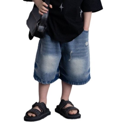 Детские шорты 2024 лето новые мужские джинсовые шорты корейского стиля изображение
