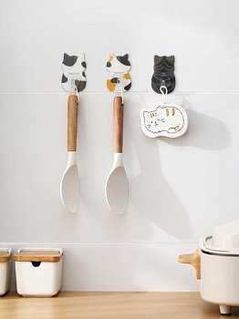 Крючки для одежды с котиками (4 шт) изображение