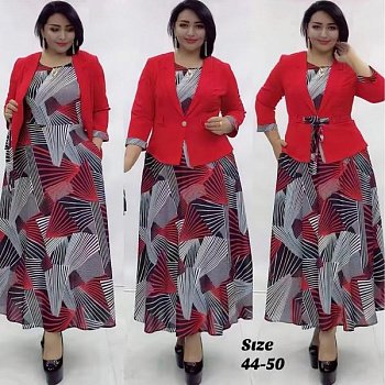 Осеннее платье с принтом для пышек фотография